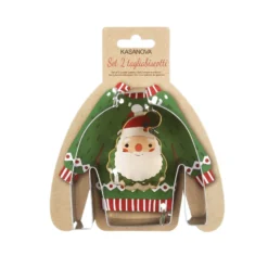 Set 2 formine tagliabiscotti Babbo Natale e maglione