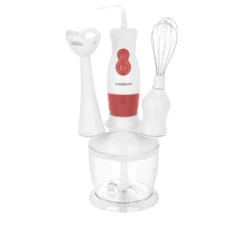 Set frullatore a immersione 3 in 1 rosso con stand