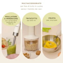 Set frullatore a immersione 3 in 1 senza fili Liberty senza batteria