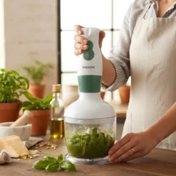 Set frullatore a immersione 3 in 1 verde con stand