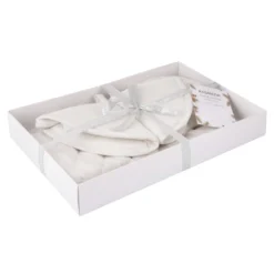Set guanto e 2 presine Lurex Argento