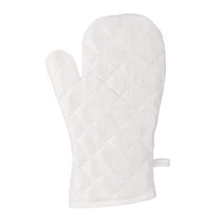 Set guanto e 2 presine Lurex Argento