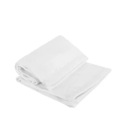 Set 2 lavette asciugamani cotone bianco 30x30 cm Basik