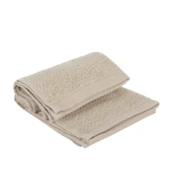 Set 2 lavette asciugamani cotone tortora 30x30 cm Basik