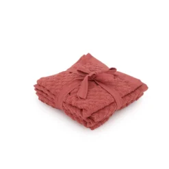 Set 4 lavette asciugamani 30x30 cm corallo Basic