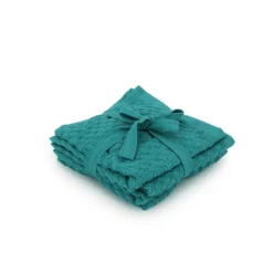 Set 4 lavette asciugamani 30x30 cm ottanio Basic