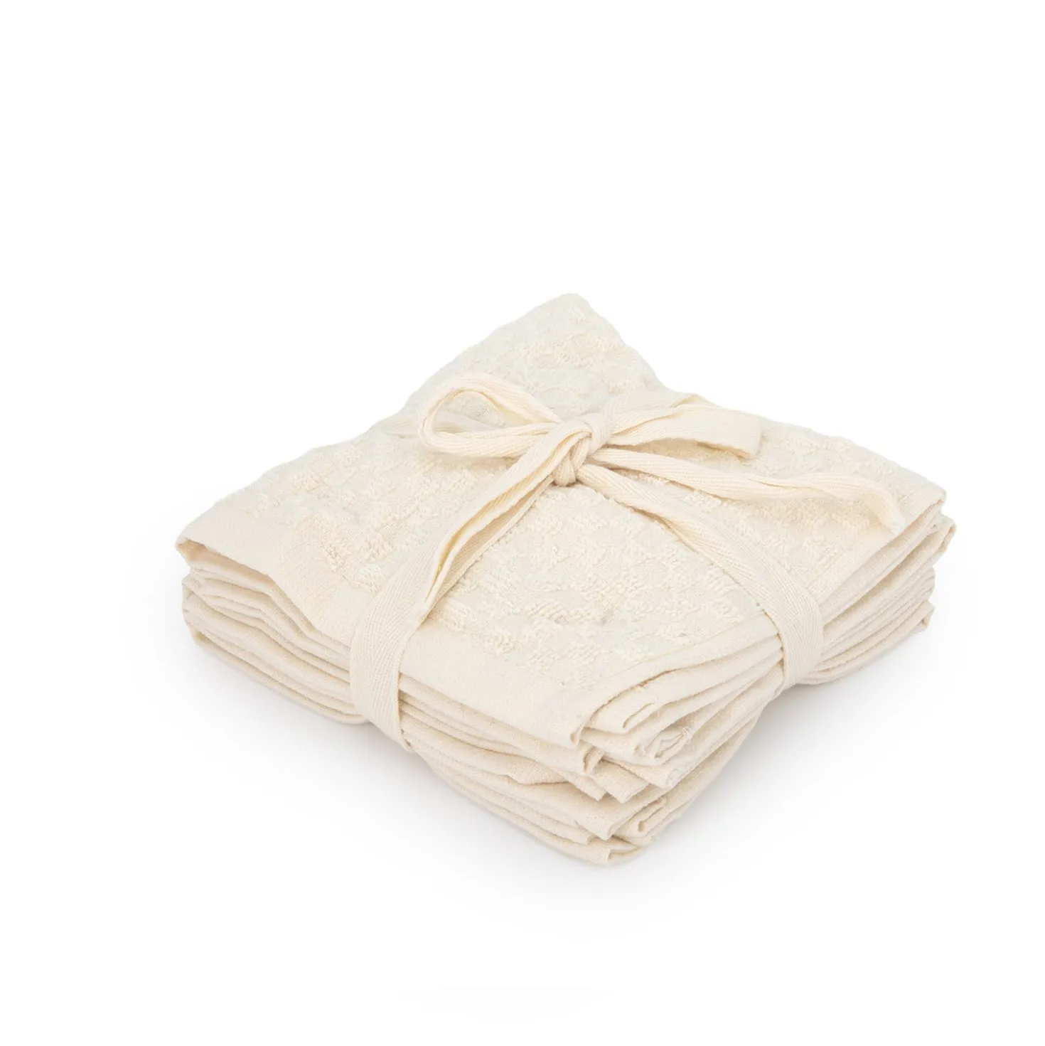 Set 4 lavette asciugamani 30x30 cm panna Basic