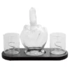 Set liquore bottiglia mano con 2 bicchieri