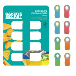 Set 8 mollette colorate chiudipacco magnetiche Baker's Secret