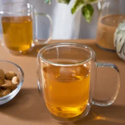Set 2 mug da 280 ml, in vetro borosilicato da 12x8,5x11,5 cm