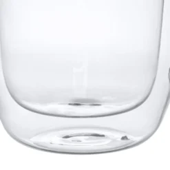 Set 2 mug da 280 ml, in vetro borosilicato da 12x8,5x11,5 cm