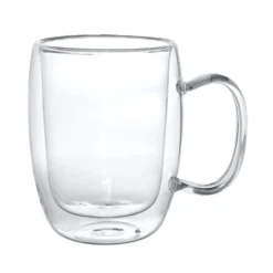 Set 2 mug da 280 ml, in vetro borosilicato da 12x8,5x11,5 cm