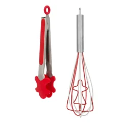 Set natalizio pinza e frusta silicone rosso