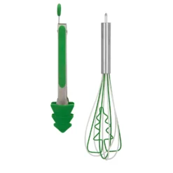 Set natalizio pinza e frusta silicone verde