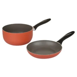 Set padella e casseruola arancio scuro