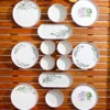 Set 14 pezzi tavola ceramiica con dettaglio fiore