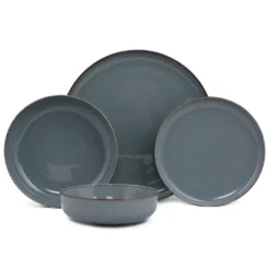 Set 24 pezzi tavola in porcellana blu