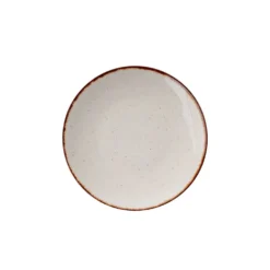 Set 24 piatti bianchi con bordo marrone