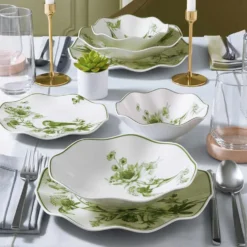 Set 24 piatti bianchi con fiori