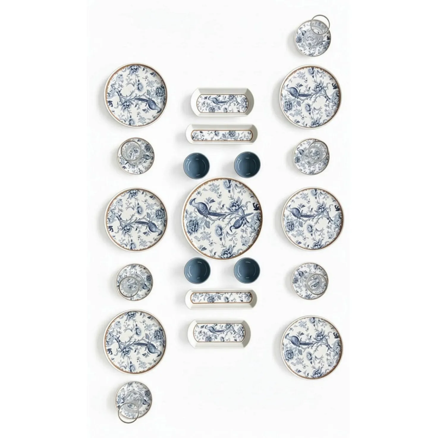Set 21 piatti blue bird