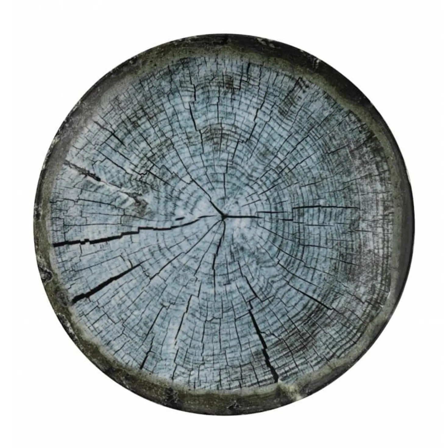 Set 18 piatti blu effetto legno