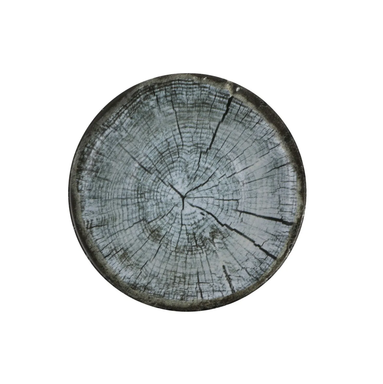 Set 18 piatti blu effetto legno
