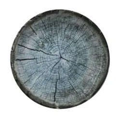 Set 18 piatti blu effetto legno