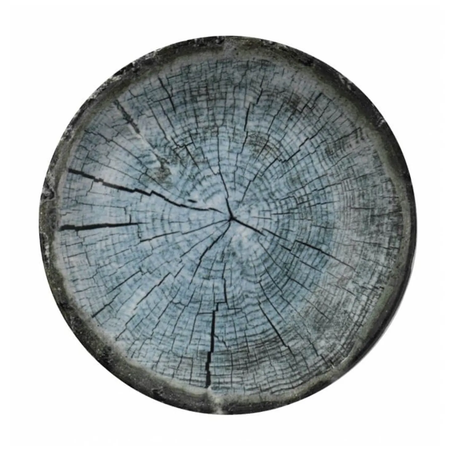 Set 18 piatti blu effetto legno