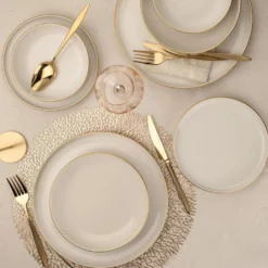 Set 8 piatti bordo oro