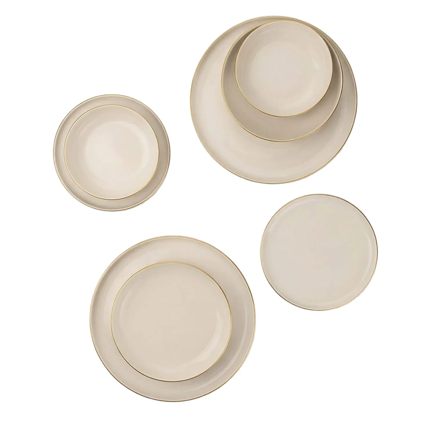 Set 8 piatti bordo oro