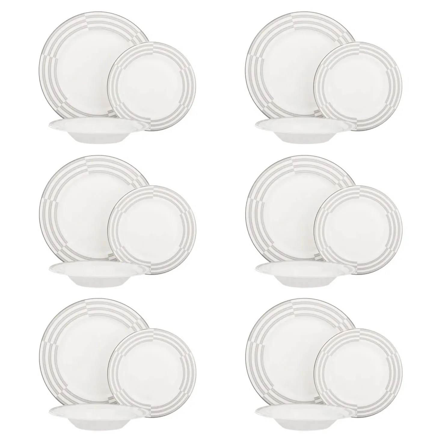 Set piatti Classy in new bone china, da 18 pezzi