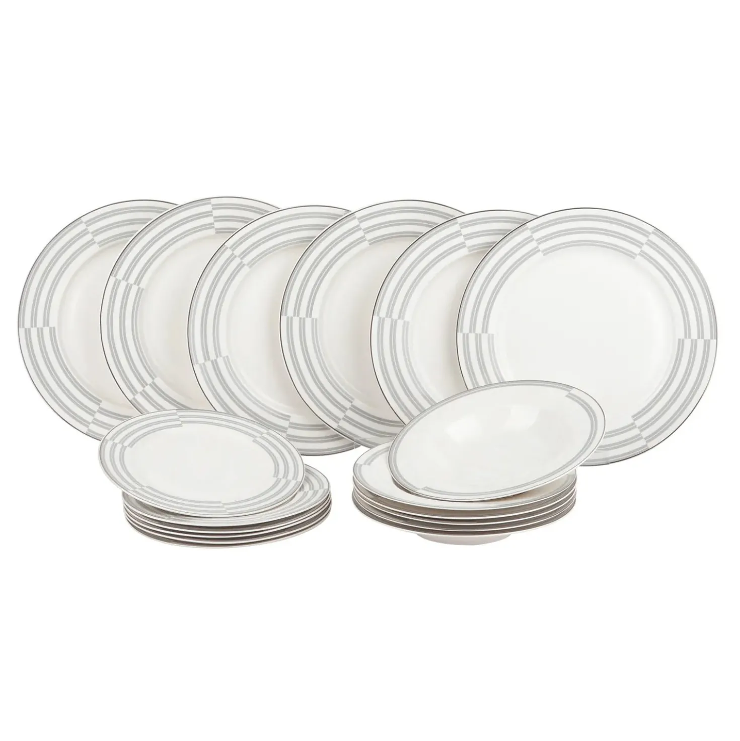 Set piatti Classy in new bone china, da 18 pezzi