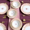 Set 24 piatti Fiyonk rosa