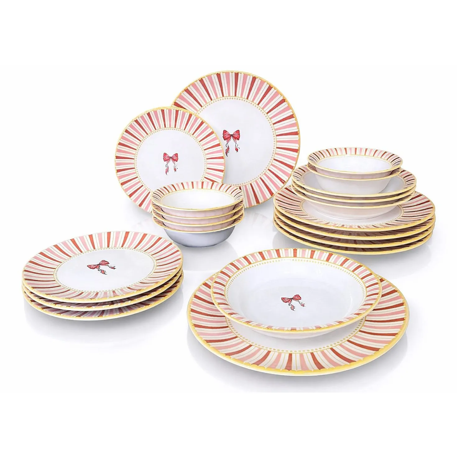 Set 24 piatti Fiyonk rosa