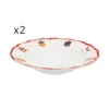 Set 2 piatti fondi regali Natale rosso porcellana