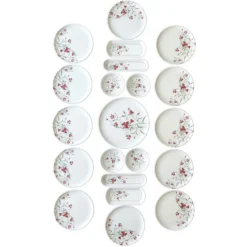 Set 21 piatti red flowers