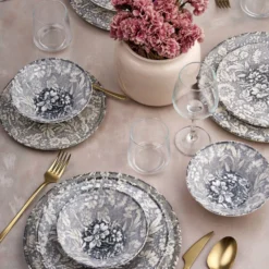 Set 24 piatti Stone Flower