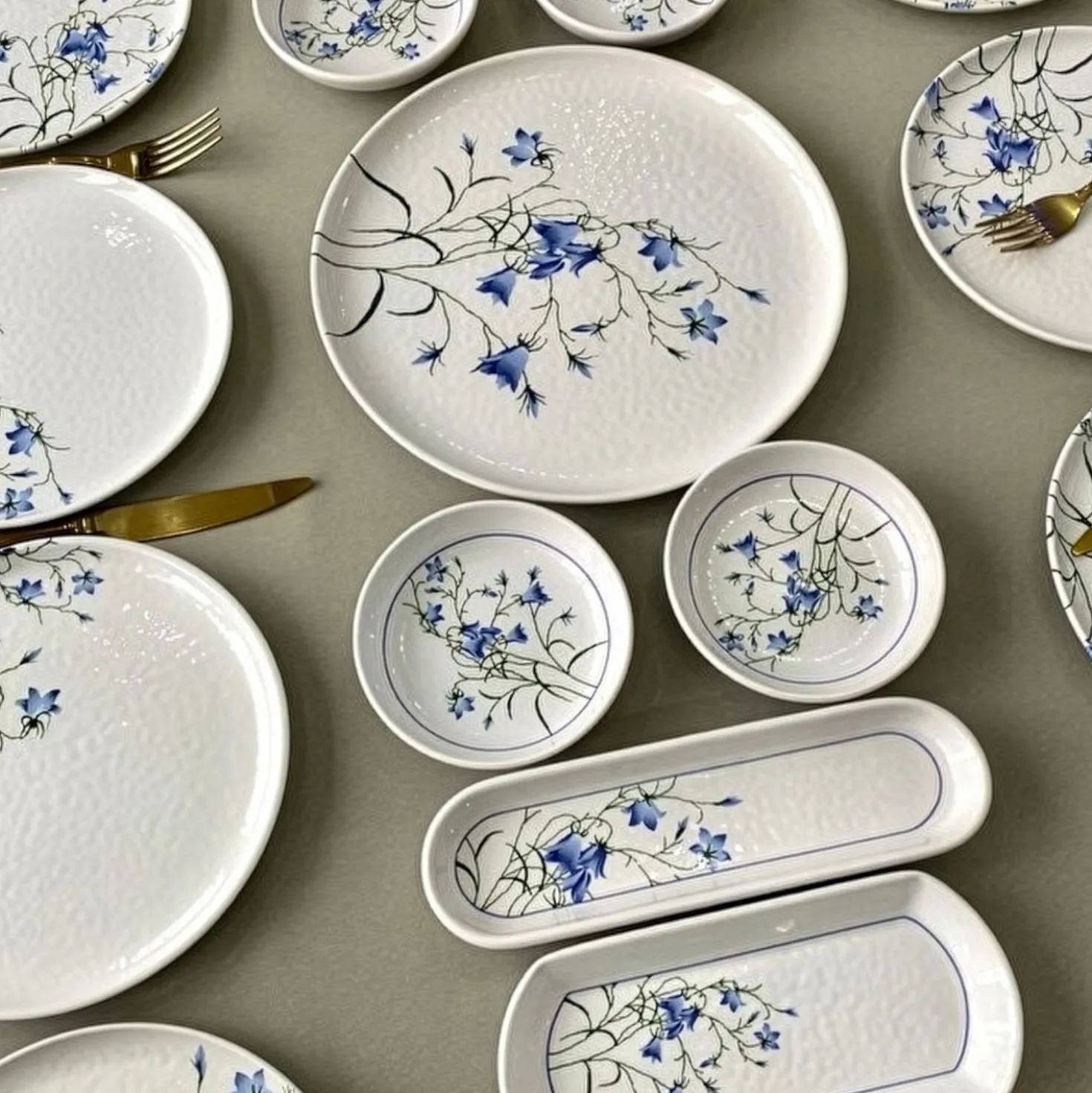 Set 21 piatti tulipani blu