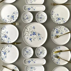 Set 21 piatti tulipani blu