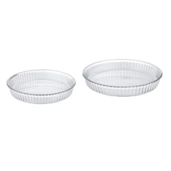 Set pirofile Borcam rotonde in vetro, da 2 pezzi
