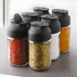 Set 6 portaspezie 105 ml in vetro con tappo dosatore
