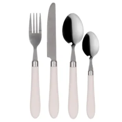 Set 24 posate acciaio Smooth Bianco