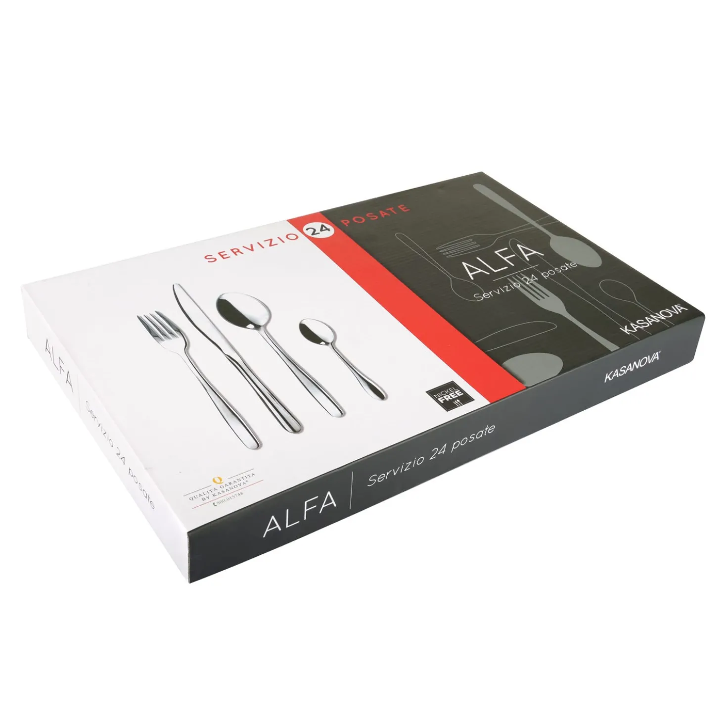 Set 24 posate Alfa in acciaio inox