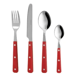 Set posate con portaposate in metallo, 16 pezzi