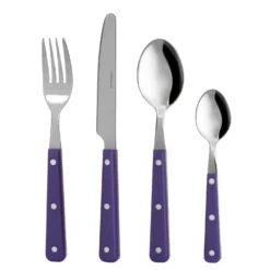 Set posate con portaposate in metallo, 16 pezzi