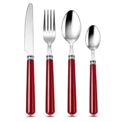 Set 24 posate Country bourdeaux