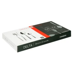 Set posate Delta da 24 pezzi, in acciaio inox