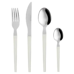 Set 24 posate in acciaio manico bianco Diletta