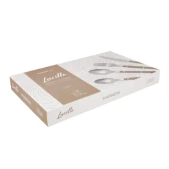 Set 24 posate Lucille in acciaio inox manico marrone