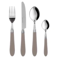 Set posate Smooth tortora in acciaio inox, da 24 pezzi